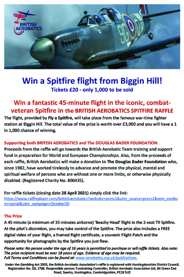 Win a Spitfire Flight! Douglas Bader Foundation